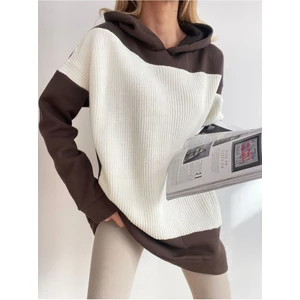 Kadın Kopüşonlu Triko Sweatshirt