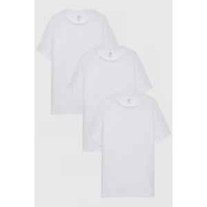 D'S Damat Slim Fit Beyaz 3'lü T-Shirt 4HC14ORTBN533