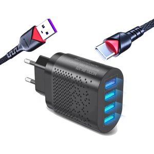 Hızlı Şarj Qc 3.0 4 USB Portlu 3.1A - 48W Çoklu Şarj Cihazı + Type C Kablo
