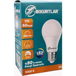 LED Lamba 9W-60W 806 Lümen Sarı Işık 3000K