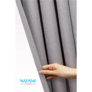 Madame Dower Taç Deste Pilesiz Çift Taraflı Keten Fon ve Karartma Perde,v4 Taş , Işık Geçirmez Kırışmaz Güneşlik,kolay Montaj