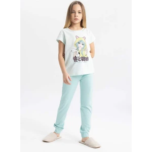 Kız Çocuk Baskılı Kısa Kollu Pijama Takımı C1950A824SP