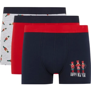 Yılbaşı Temalı Regular Fit 3'lü Boxer B0560AX23AU