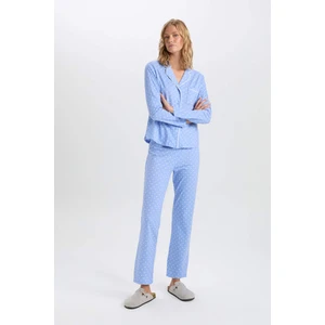 Fall in Love Pijama Takım Puantiyeli Uzun Kollu Beli Lastikli Üst Alt D6824AX24AU