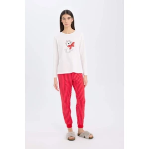 Fall in Love Aristocats Pijama Takım Uzun Kollu Üst Beli Lastikli Desenli Alt D2287AX24WN