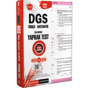 Pegem Akademi Yayıncılık  2025 DGS Türkçe - Matematik Yaprak Test