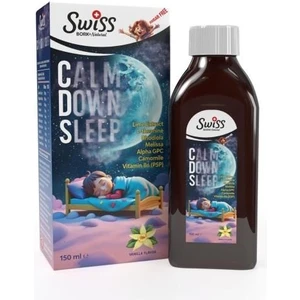 Swiss Bork Çocuklar İçin Calm Down Sleep Şurubu - 150 ml, L-Teanin, Rhodiola, Melissa, Alpha GPC, Papatya ve Vitamin B6 ile Zenginleştirilmiştir, İsviçre Menşeli