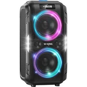 W-Kıng T9PRO Bluetooth Hoparlör 250W Partybox 24S Dinleme Işıklı Ipx5 Kablosuz Stereo Tws Ses Bombası Siyah