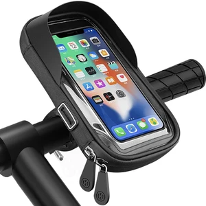 BS02 Motosiklet Cep Telefonu Tutucu, Su Geçirmez, 360° Döndürülebilir Cep Telefonu Tutucu, Bisiklet Cep Telefonu Tutucu, Yağmur Geçirmez Kapaklı, Bisiklet Gidon Tutucu, 4,5 – 6,7 Inç