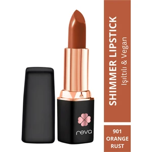 Shimmer Lipstick Orange Rust - Işıltı Ruj - No: 901 - Vegan & Temiz Içerik