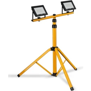 Demir Civata Tripod Ayağı, 2 Adet 50 W Projektörlü, Ayarlanabilir Şantiye Aydınlatması, Ayaklı Projektör