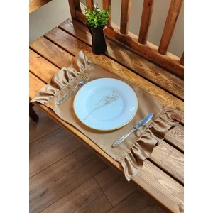 Serra Saten 2 Kenar Fırfırlı Camel Vintage Amerikan Servis 30 x 50