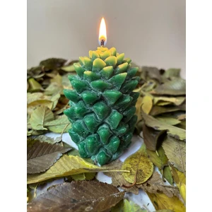 Usta Mum Dekoratif Kozalak Mum Kokusuz Parafin Malzeme 11 cm Yükseklik 7 cm Çap