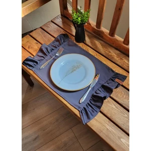 Serra Saten 2 Kenar Fırfırlı Antrasit Vintage Amerikan Servis 30 x 50