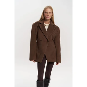 Naica Kahve Belden Oturmalı Blazer