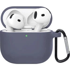Airpods 4.nesil / Anc Liquid Silicone Lansman Lavanta Grisi