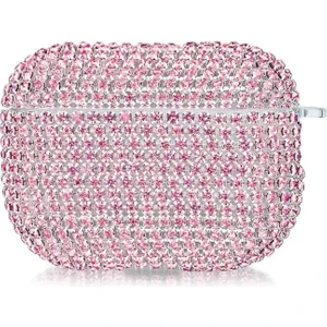 Airpods 4.nesil / Anc Kılıf Diamond Swarovski Görünümlü Taşlı Pembe