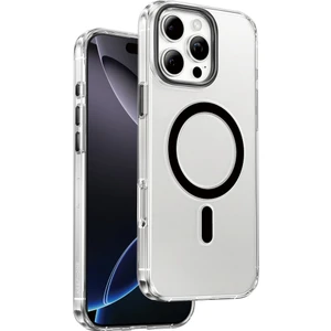 iPhone 16 Pro Max Uyumlu Af Kaplamalı Hd Tuş Kamera Kısmı Metalik Renk Aurora Şeffaf Magsafe Kılıf