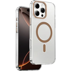 iPhone 16 Pro Max Uyumlu Af Kaplamalı Hd Tuş Kamera Kısmı Metalik Renk Aurora Şeffaf Magsafe Kılıf