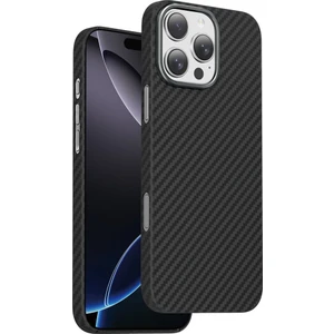 iPhone 16 Pro Kılıf Magsafe Şarj Özellikli 0,5 Süper İnce Aramid Karbon Fiber Kevlar Kapak