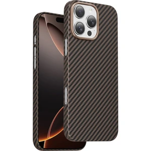 iPhone 16 Pro Kılıf Magsafe Şarj Özellikli 0,5 Süper İnce Aramid Karbon Fiber Kevlar Kapak