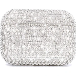 Airpods 4.nesil / Anc Kılıf Diamond Swarovski Görünümlü Taşlı Gümüş