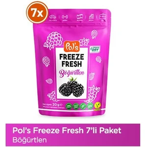 Pol's Freeze Fresh Böğürtlen 20 g x7 Adet Freeze Dry Dondurularak Kurutulmuş Meyve
