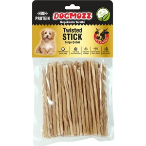 Premium Deri Çubuk Burgu Stick Natural Kalın Boy Köpek Kemiği 50 Adet