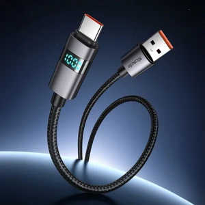 CA-6520 Usb-A To Usb-C Kablosu Yatay LED Ekranlı Siyah