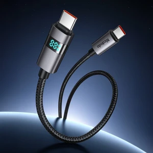 CA-5610 Usb-C To Usb-C 100W Kablo Yatay LED Ekranlı Siyah