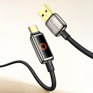 CA-6650 Usb-A  To Type-c Halo Solunum Işıklı 100 W  Siyah Kablo