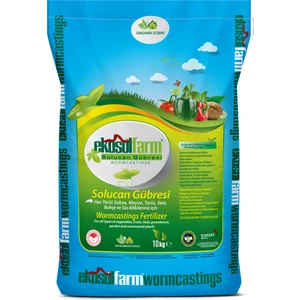 EkosolFarm Organik %100 Solucan Gübresi 10 Kg. Tüm Bitkilerde Kullanıma Uygun Organik Gübre
