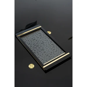 Ömas Konsept Premium Gold Dekoratif Ahşap Camlı Sunum Tepsisi,ahşap Camlı Sunum Tepsisi, Tepsi