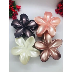 Rengarenk Lotus Çiçeği Mandal Toka Seti 4'lü Büyük Boy (8cm)