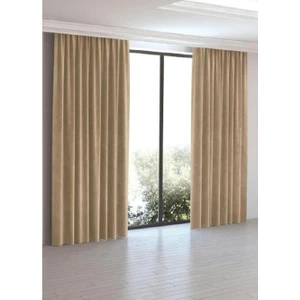 Koyu Bej Rengi Düz Ada Fon Perde