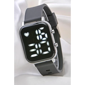 Yeni Siyah Silikon Kordonlu Unisex Genç Kız Kadın Çocuk LED Kol Saati ST-304106