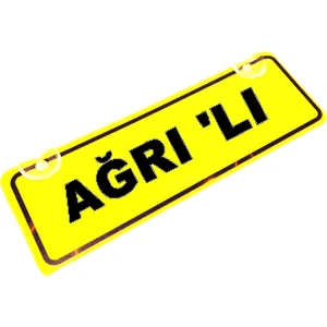 AGRI 'LI Yazılı Sarı Dekor Plaka Sök Tak Pratik yeni nesil