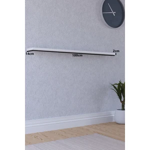 100 cm Mat Beyaz Mdf Uçan Duvar Rafı Gizli Bağlantı Kitaplık