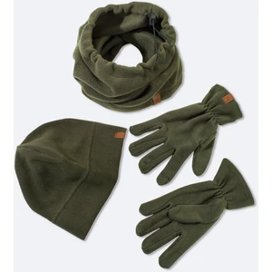 Erkek Haki Polar Basic Boyunluk Bere ve Eldiven Seti B009250