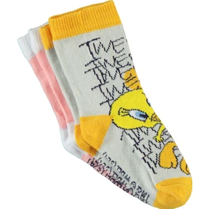 Kız Çocuk 2'Li Soket Çorap 2-12 Yaş Sarı