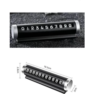 Siyah Metal Görünümlü Parkmatik Araç Içi Telefon Numaralığı Park Numarası Parkmatik