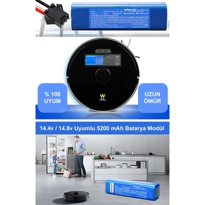 Wiami Fx-10 Uyumlu Akıllı Robot Süpürge Bataryası 5200MAH Li-Ion Pil