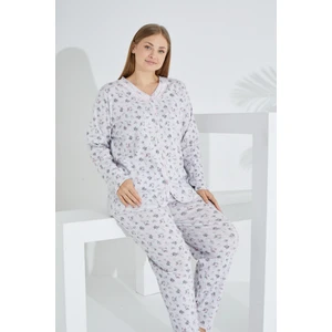 %100 Pamuk Uzun Kol Büyük Beden Kadın Pijama Takımı 98906