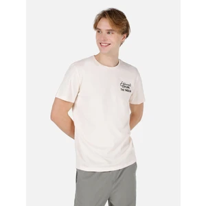 Regular Fit Yuvarlak Yaka  Erkek Bej Kısa Kol Tişört Cl1066765
