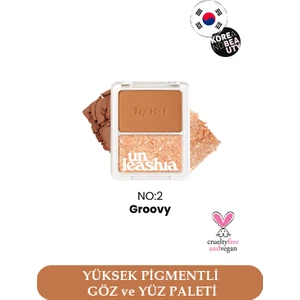 Unleashia - Tap Me Palette Duo No:2 Groovy, Simli İkili Göz Farı, Simli Far Paleti