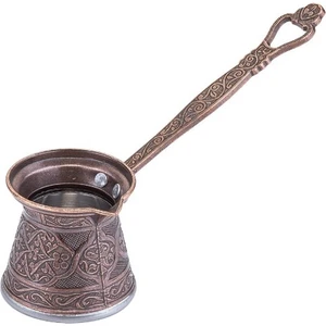 Döküm Bakır Cezve 4 No - Saplı Bakır Cezve 4 Fincanlık