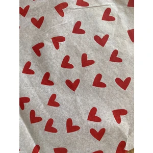 Faela Etiket Pelur Kağıt 50 x 70 cm 10 Adet Kırmızı Kalp Baskılı