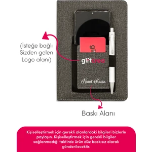 Kişiye Özel Cepli Kanguru Termo Deri Defter - Özelleştirilebilir Tarihsiz Defter