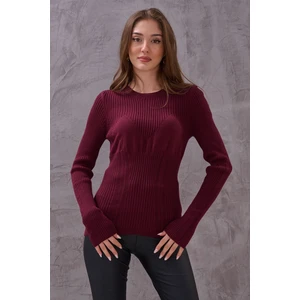 Kadın Göğüs Detaylı Vucudu Saran Fitilli Esnek Bluz