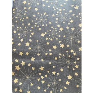 Faela Etiket Desenli Pelur Siyah Yıldız 10 Adet 50 x 70 cm